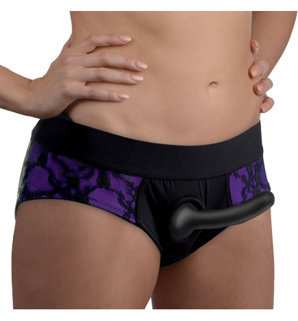 Lace Envy Pegging Set with Lace Crotchless Panty Harness