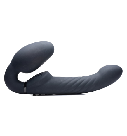 Ergo-Fit Twist Inflatable Vibrating Strapless Strap-on (Black)