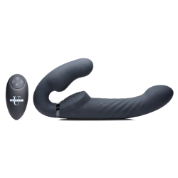 Ergo-Fit Twist Inflatable Vibrating Strapless Strap-on (Black)