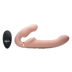 Ergo-Fit Twist Inflatable Vibrating Strapless Strap-on (Beige)