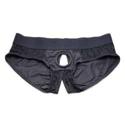Lace Envy Crotchless Panty Harness (Black)