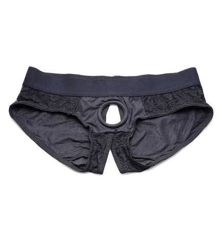 Lace Envy Crotchless Panty Harness (Black)