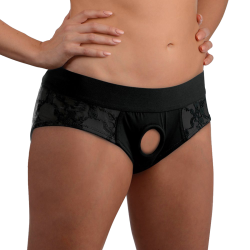 Lace Envy Crotchless Panty Harness (Black)