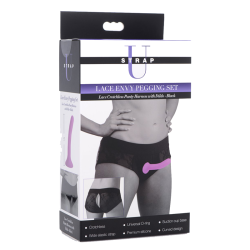 Lace Envy Pegging Set with Lace Crotchless Panty Harness
