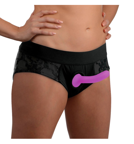 Lace Envy Pegging Set with Lace Crotchless Panty Harness
