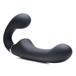 10X Vibrating Silicone Strapless Strap-on (Black)