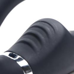 10X Vibrating Silicone Strapless Strap-on (Black)