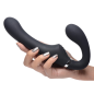 10X Vibrating Silicone Strapless Strap-on (Black)