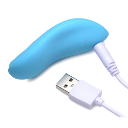 10X Vibrating Silicone Strapless Strap-on (Blue)