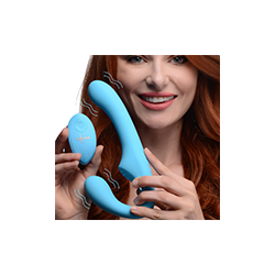 10X Vibrating Silicone Strapless Strap-on (Blue)