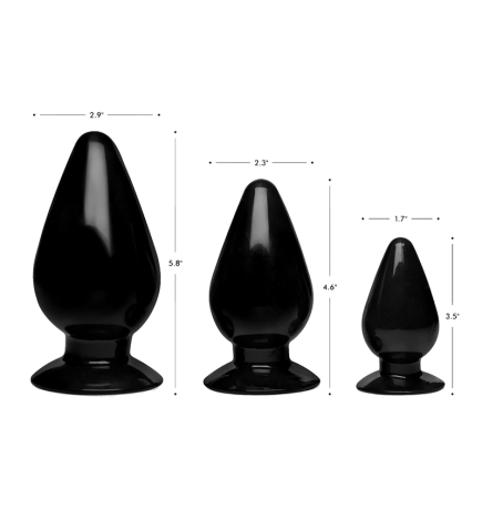 Triple Cones 3 Piece Anal Plug Set