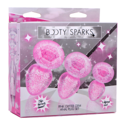 Glitter Gem Anal Plug Set - Pink