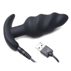 Remote Control 21X Vibrating Silicone Swirl Butt Plug
