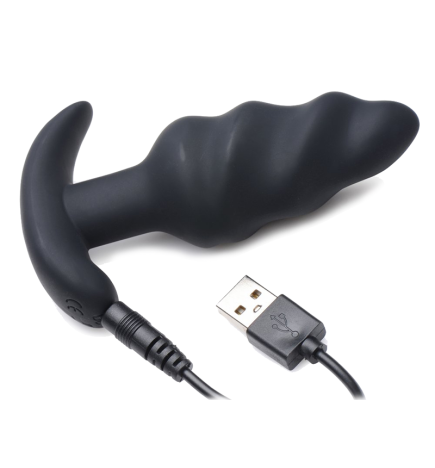 Remote Control 21X Vibrating Silicone Swirl Butt Plug