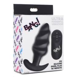 Remote Control 21X Vibrating Silicone Swirl Butt Plug