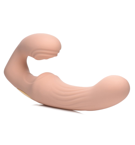 15X U-Pulse Silicone Pulsating Strapless Strap-on (Blush)