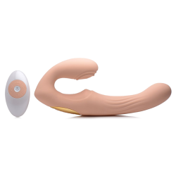 15X U-Pulse Silicone Pulsating Strapless Strap-on (Blush)