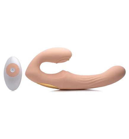 15X U-Pulse Silicone Pulsating Strapless Strap-on (Blush)
