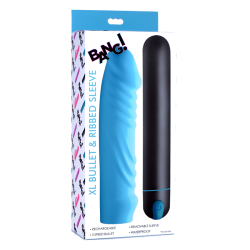 XL Silicone Bullet and Ribbed Sleeve