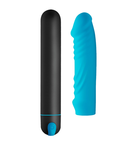 XL Silicone Bullet and Ribbed Sleeve