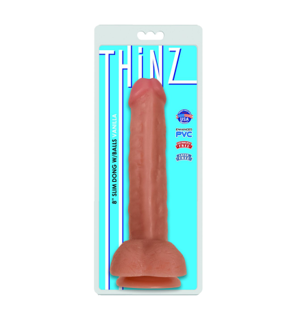 Thinz 8 Inch Slim Dildo with Balls