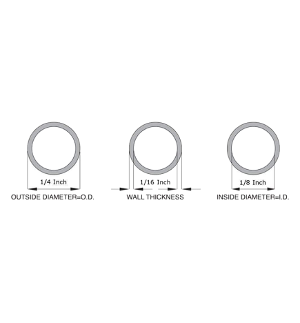 Silicone Tubing, 1/8" ID x 1/4" OD