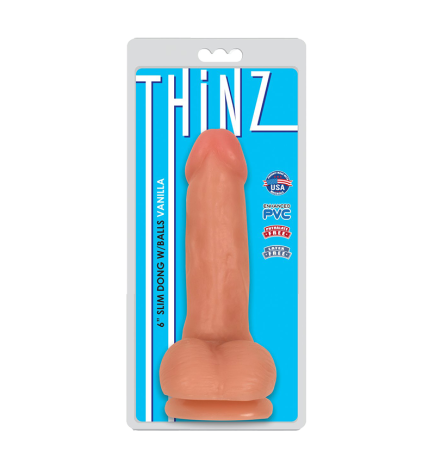 6 Inch Slim Dildo with Balls