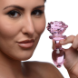 Pink Rose Glass Anal Plug