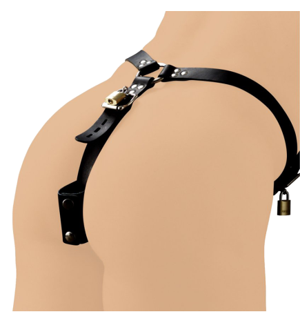 Strict Leather Locking Male Anal Plug Harness