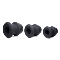 Gape-Grommets 3 Piece Hollow Silicone Anal Dilator Set