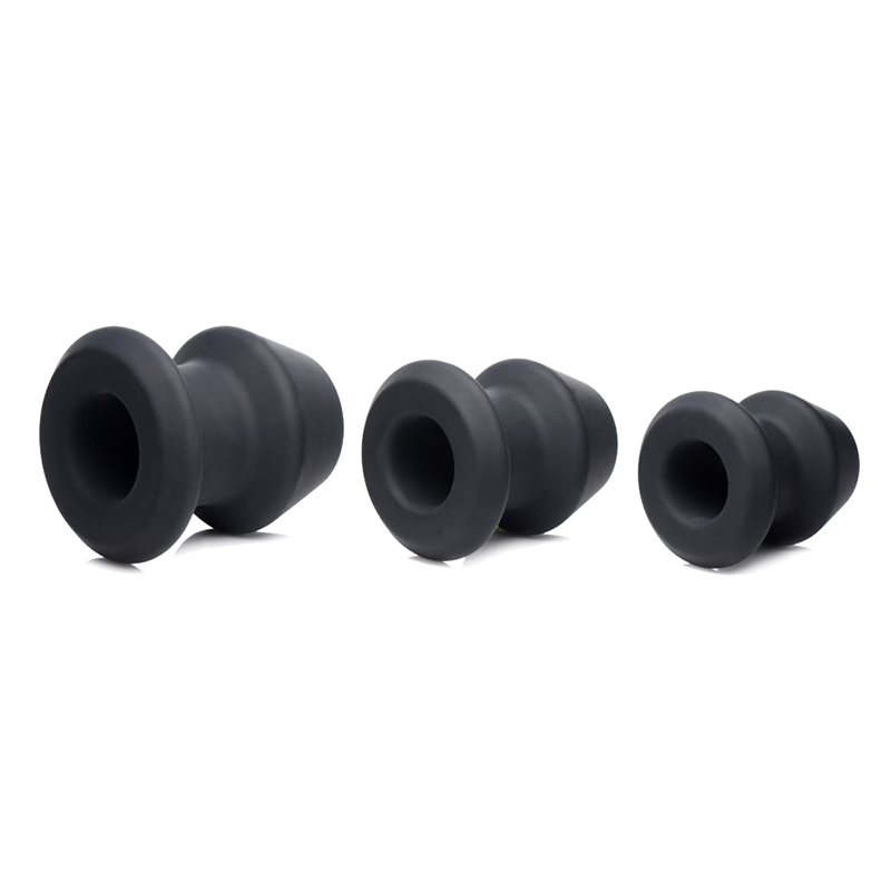 Gape-Grommets 3 Piece Hollow Silicone Anal Dilator Set