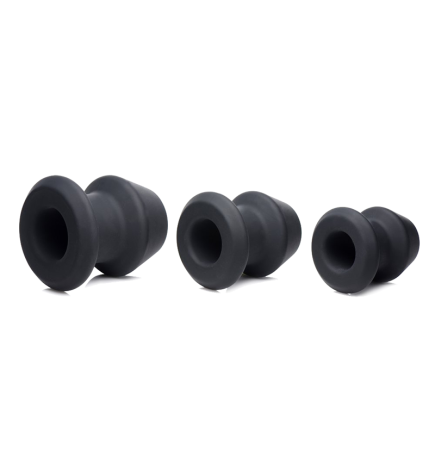 Gape-Grommets 3 Piece Hollow Silicone Anal Dilator Set