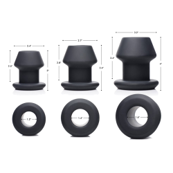 Gape-Grommets 3 Piece Hollow Silicone Anal Dilator Set