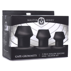 Gape-Grommets 3 Piece Hollow Silicone Anal Dilator Set
