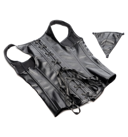 Lace-up Corset and Thong