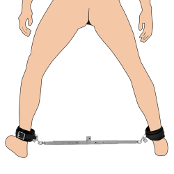 Squat Anal Impaler with Spreader Bar and Cuffs