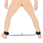Squat Anal Impaler with Spreader Bar and Cuffs