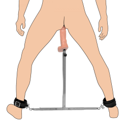 Squat Anal Impaler with Spreader Bar and Cuffs