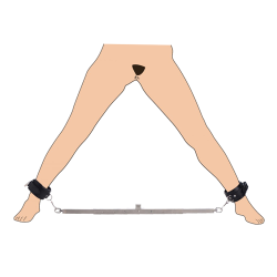 Squat Anal Impaler with Spreader Bar and Cuffs