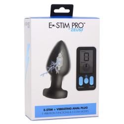 E-Stim Pro Silicone Vibrating Anal Plug with Remote Control