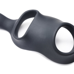 10X P-Bomb Silicone Cock & Ball Ring with Vibrating Anal Plug