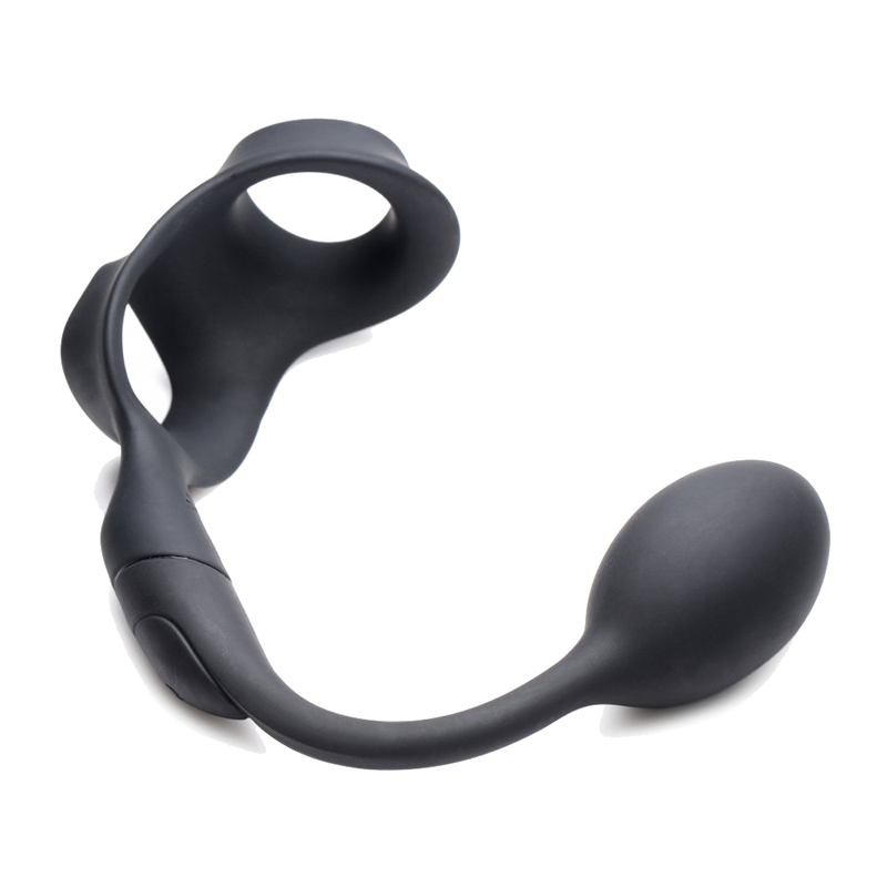10X P-Bomb Silicone Cock & Ball Ring with Vibrating Anal Plug 10X P-Bomb Silicone Cock & Ball Ring with Vibrating Anal Plug