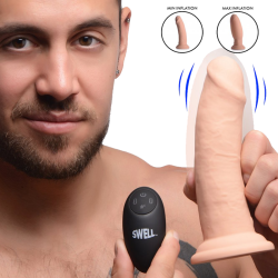 7X Inflatable and Vibrating Remote Control Silicone Dildo - 7"