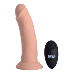 7X Inflatable and Vibrating Remote Control Silicone Dildo - 7"