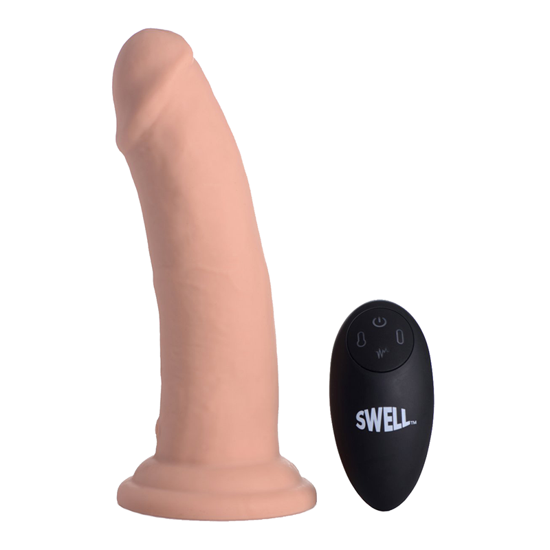 7X Inflatable and Vibrating Remote Control Silicone Dildo - 7" 7X Inflatable and Vibrating Remote Control Silicone Dildo - 7"