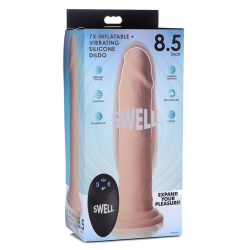 7X Inflatable and Vibrating Remote Control Silicone Dildo - 8.5"