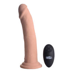7X Inflatable and Vibrating Remote Control Silicone Dildo - 8.5"