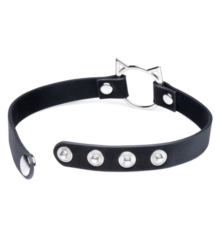 Kinky Kitty Ring Slim Choker - Black