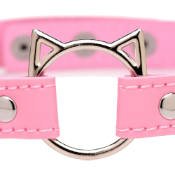 Kinky Kitty Ring Slim Choker - Pink