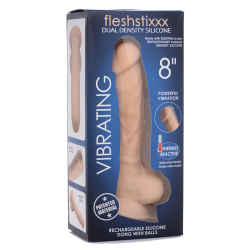 8 Inch Silexpan Hypoallergenic Silicone Vibrating Dildo - Light
